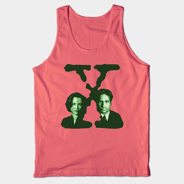 X-FILES - Scully & Mulder (green) Tank Top by Theo_P